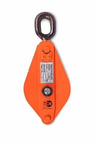 Блок монтажный однорольный с  ушком TOR HQG(L) K1-10,0 т с откидной щекой (G)